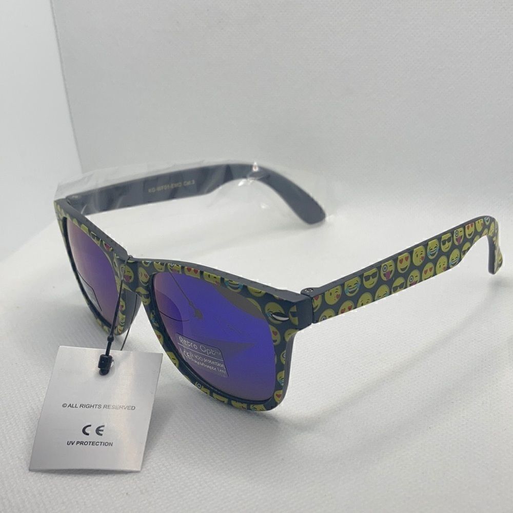 Retro Kids Emoji Mirrored Sunglasses